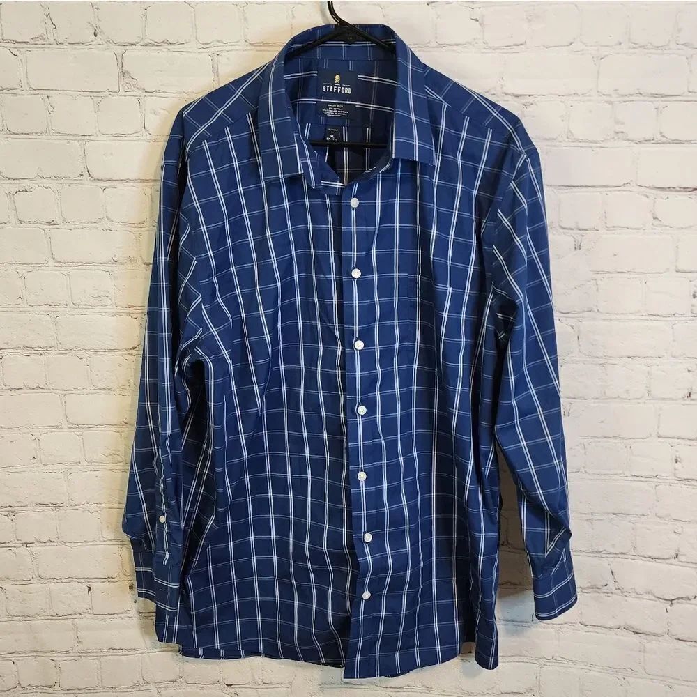 Men's Stafford Smart Tech "Regular Fit" longsleeve button-down shirt, size XL